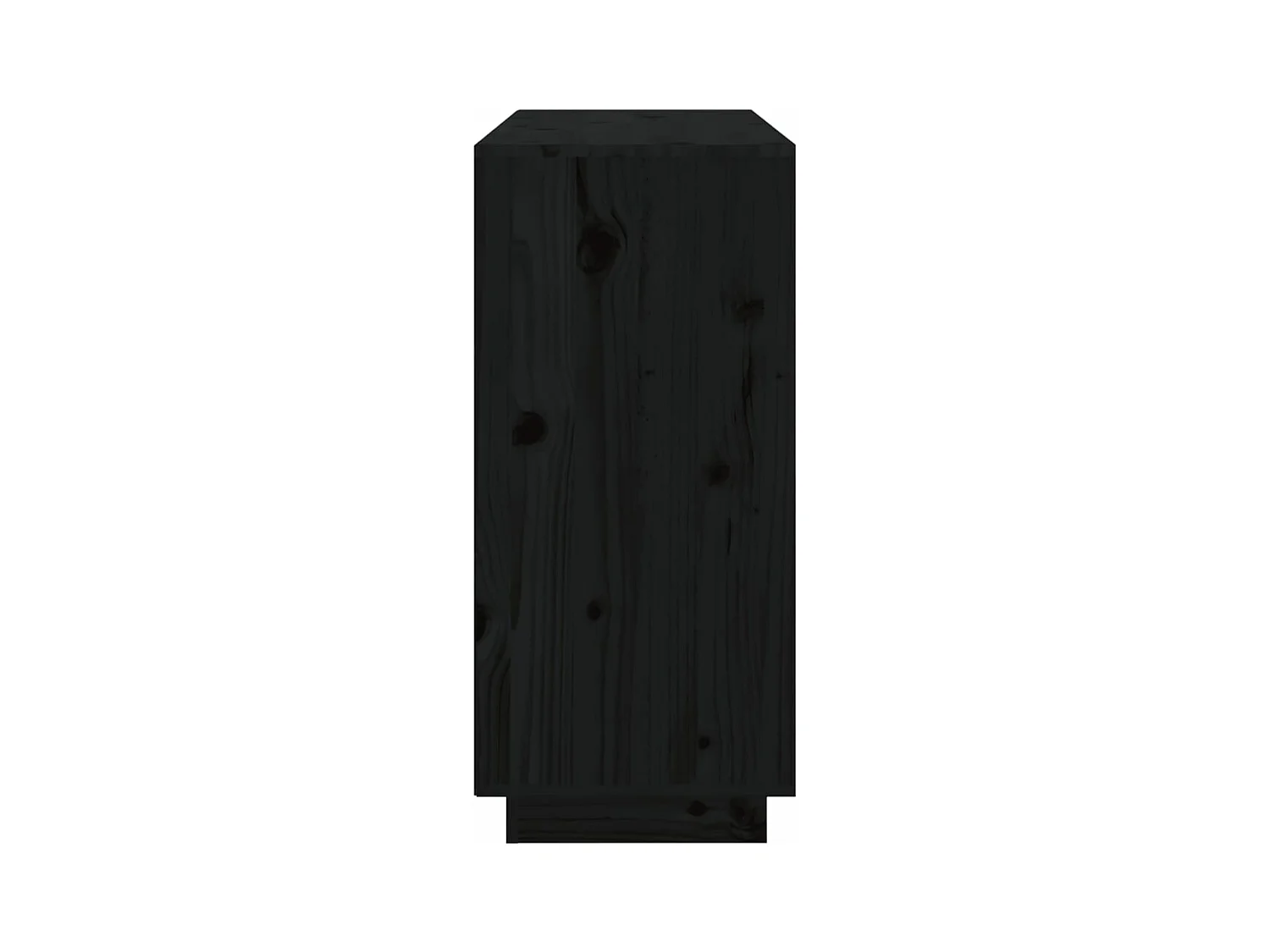 Credenza Nera 111x34x75 cm in Legno Massello di Pino
