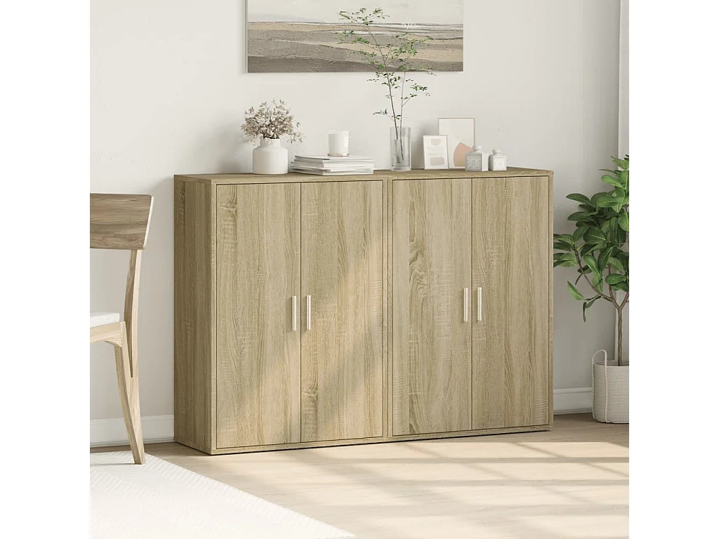 Buffets 2 pcs chêne sonoma 60x31x84 cm bois d'ingénierie