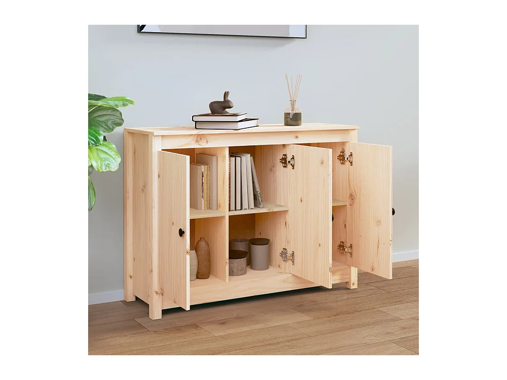 Aparador de madera maciza de pino 110x35x74 cm