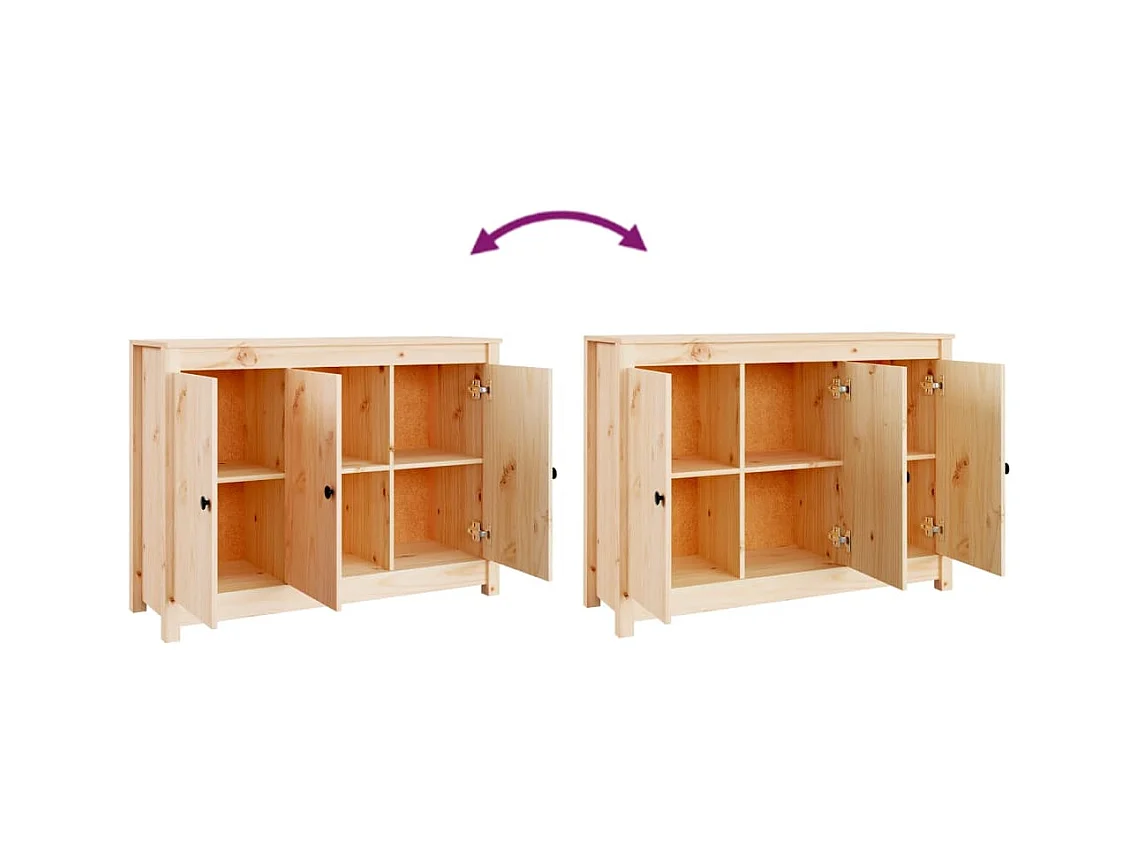 Aparador de madera maciza de pino 110x35x74 cm