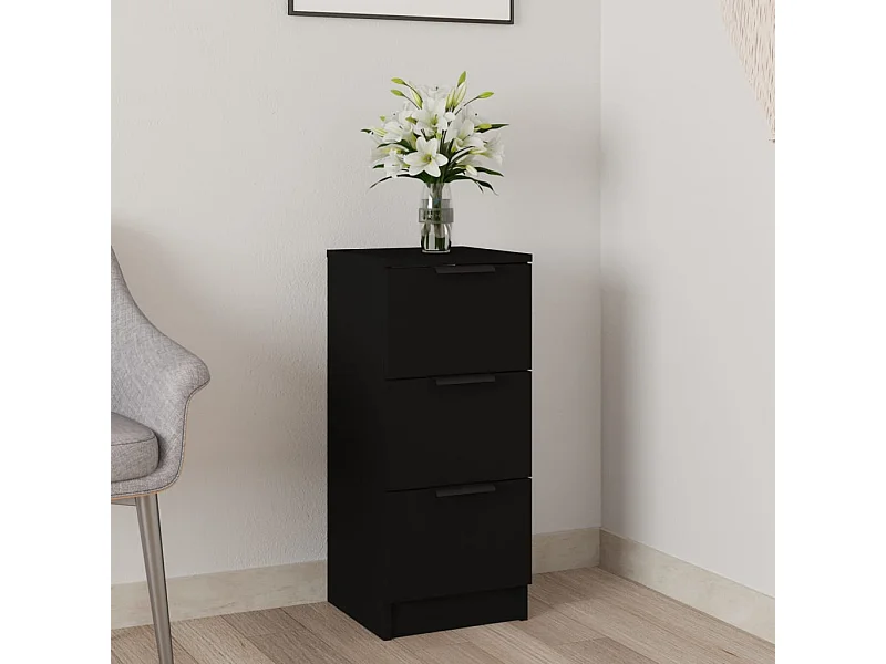 Credenza Nera 30x30x70 cm in Legno Multistrato