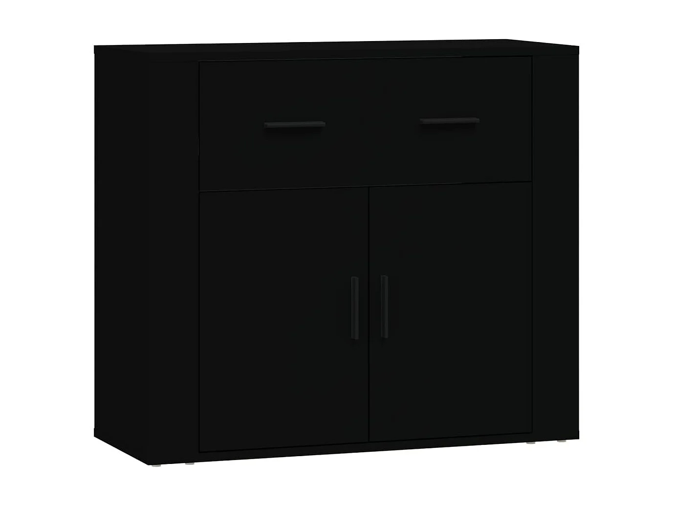 Buffets 3 pcs noir bois d'ingénierie