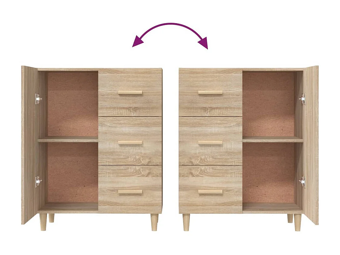 Aparador de madera de ingeniería roble Sonoma 69,5x34x90 cm