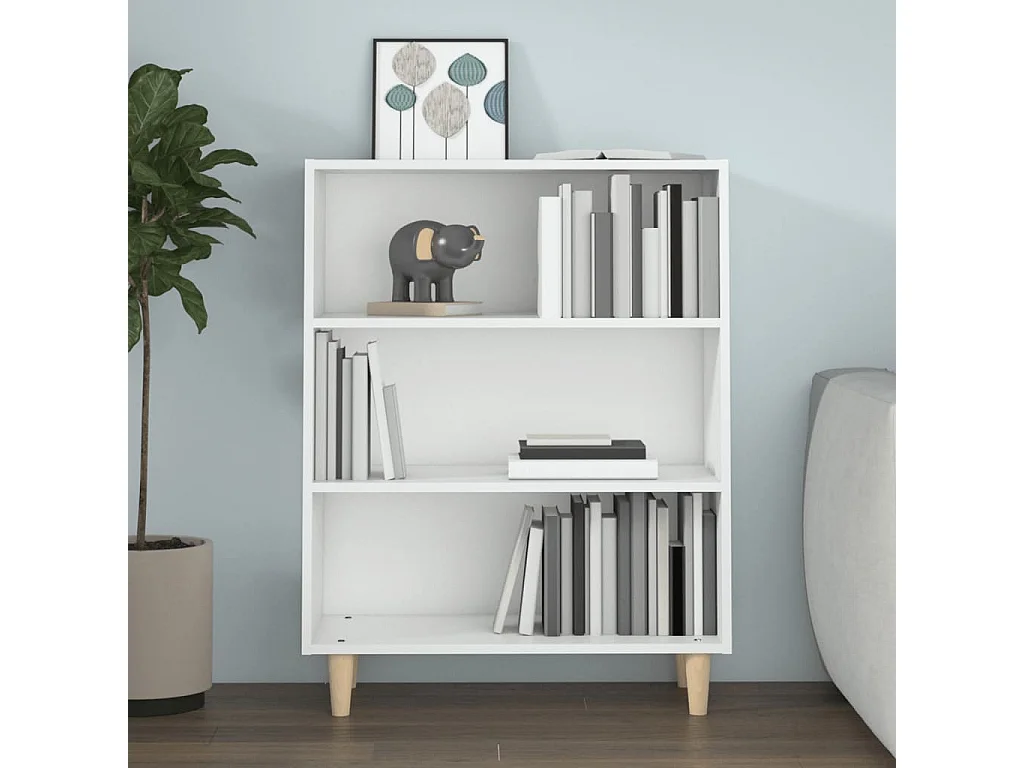 Aparador de madera contrachapada blanco 69,5x32,5x90 cm