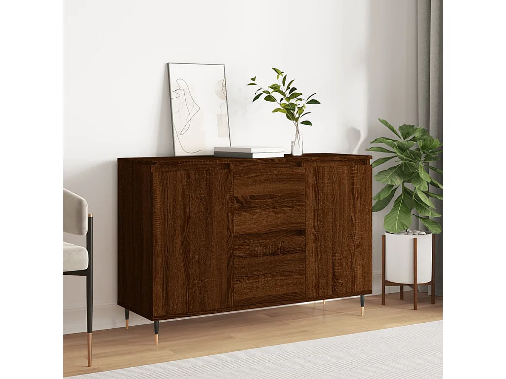 Sideboard Braun Eichen-Optik 104x35x70 cm Holzwerkstoff