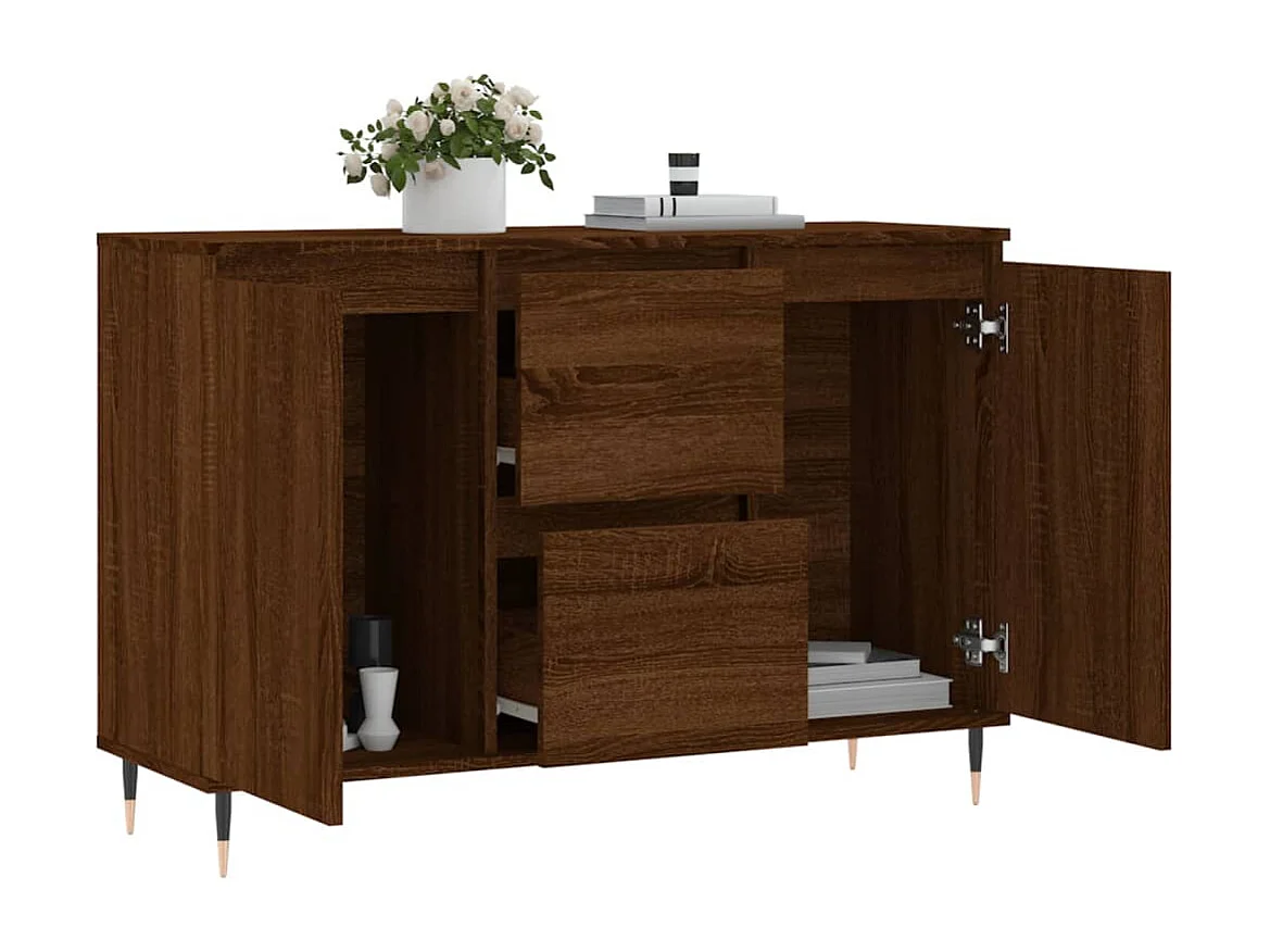 Sideboard Braun Eichen-Optik 104x35x70 cm Holzwerkstoff