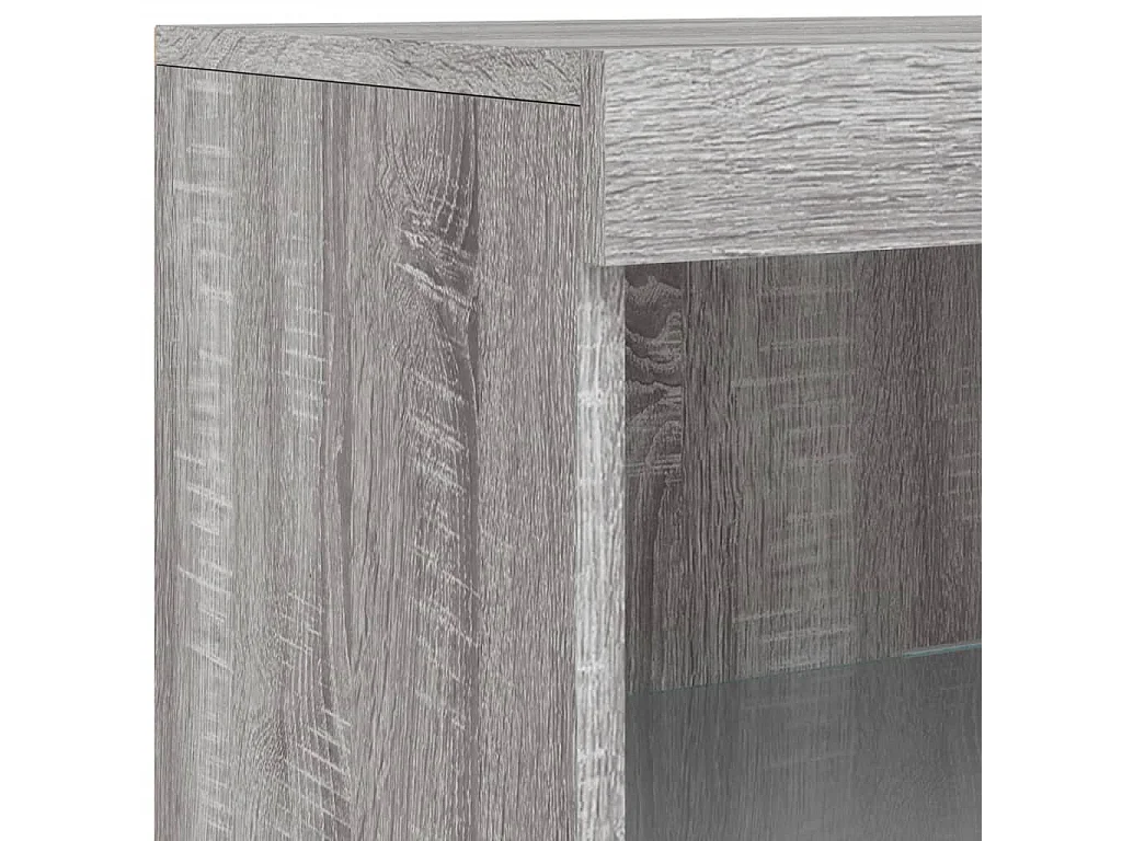 Sideboard mit LED-Leuchten Grau Sonoma 162x37x100 cm