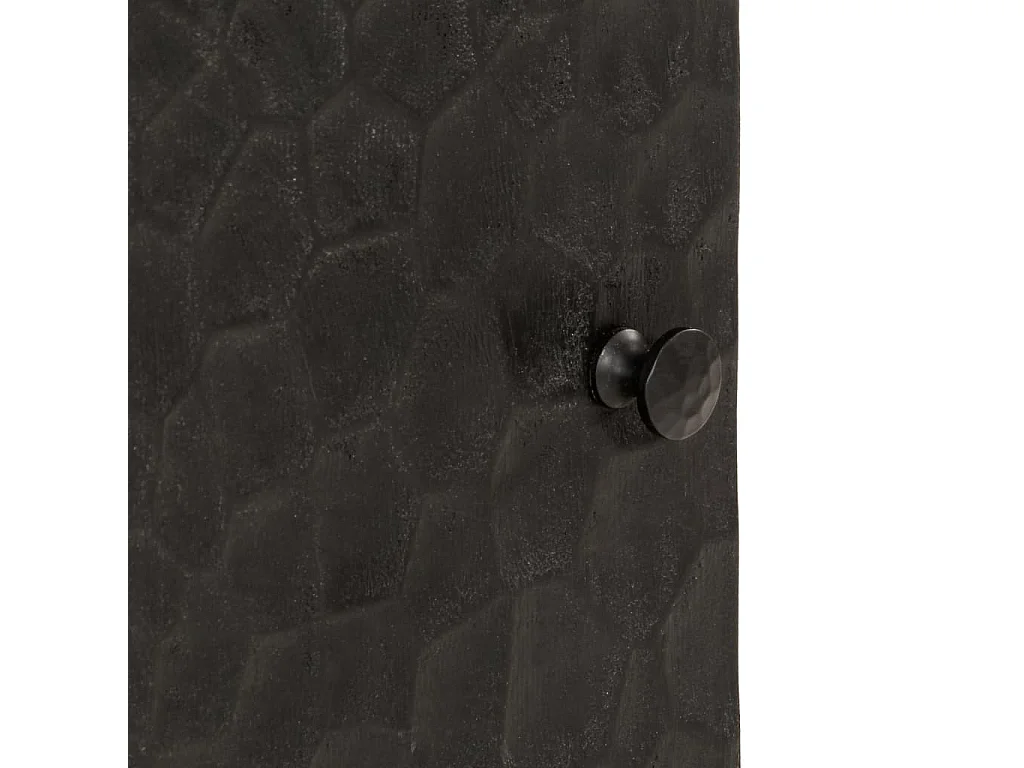 Credenza Nera 40x33x75 cm in Legno Massello di Mango