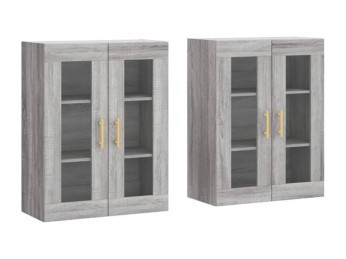 Armadietti a Parete 2 pz Grigio Sonoma in Legno Multistrato