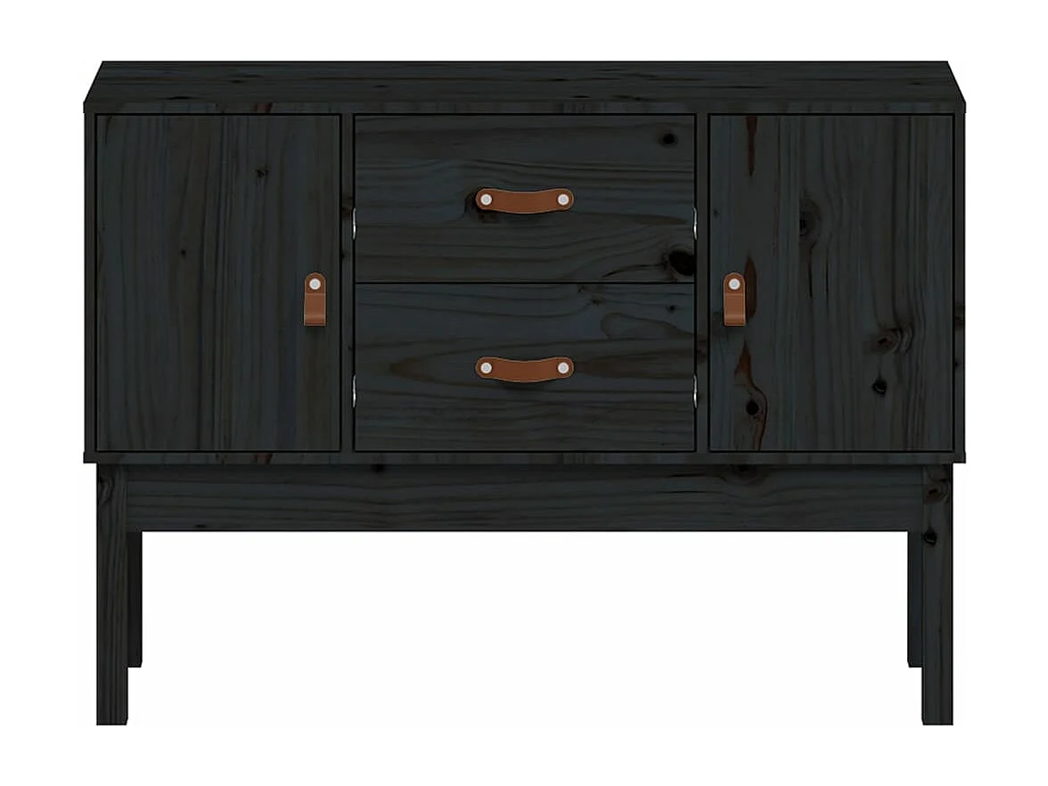 Buffet Noir 110x40x78 cm Bois massif de pin