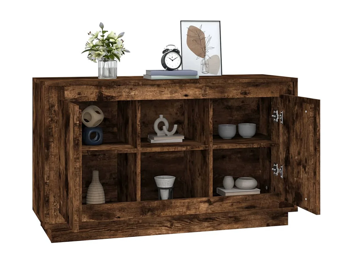 Credenza Rovere Fumo 102x35x60 cm in Legno Multistrato
