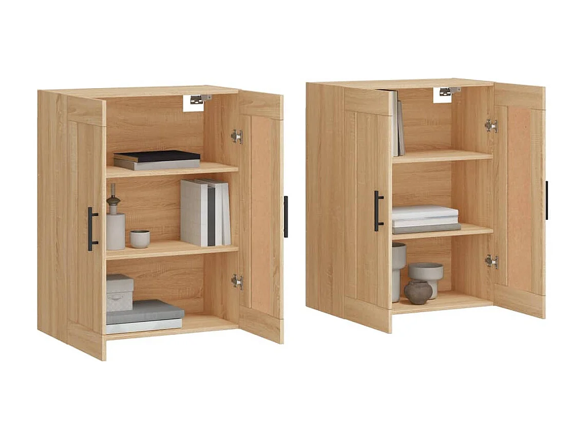Armadietti a Parete 2 pz Rovere Sonoma in Legno Multistrato