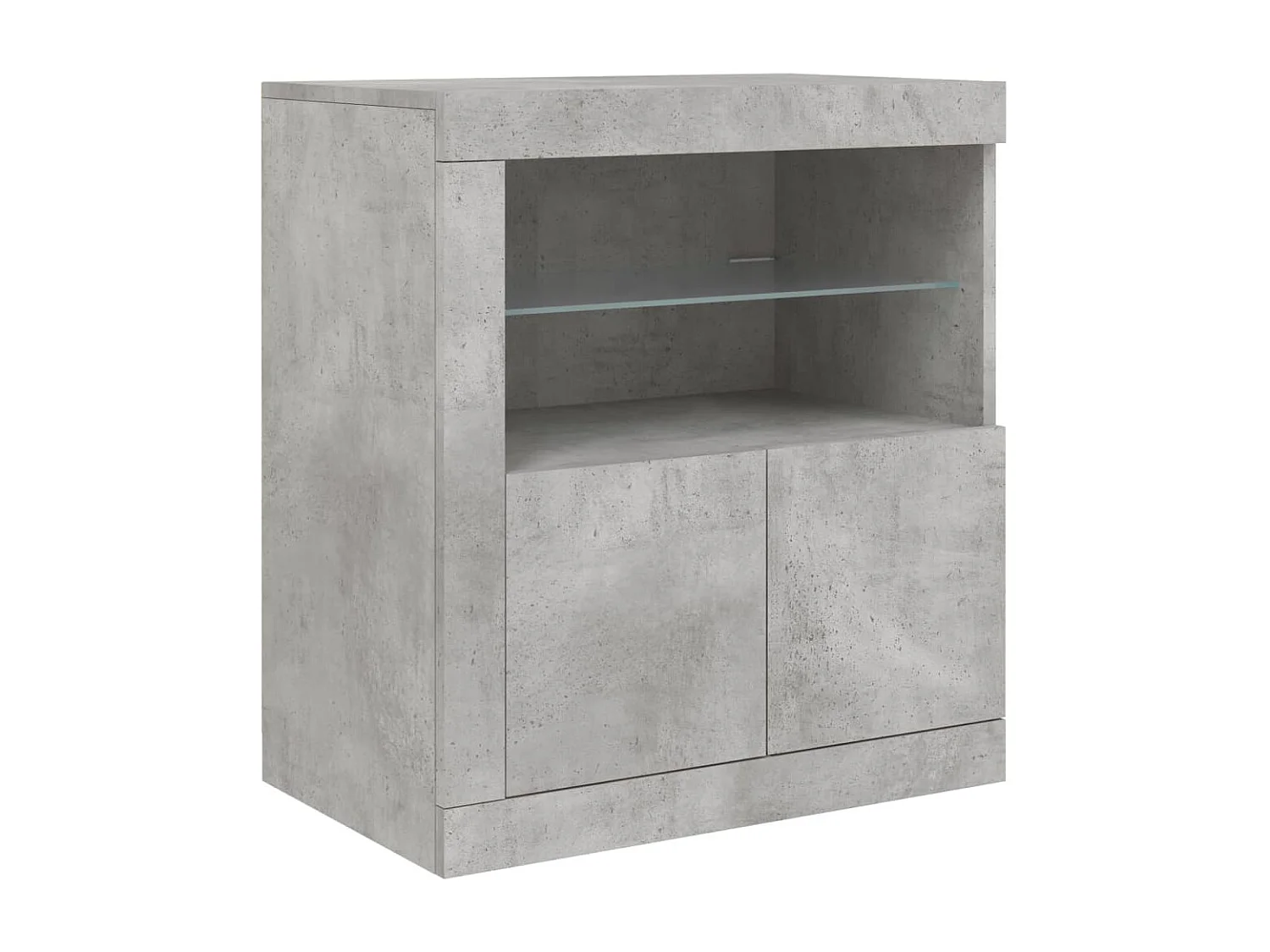 Credenza con Luci LED Grigio Cemento 181,5x37x67 cm