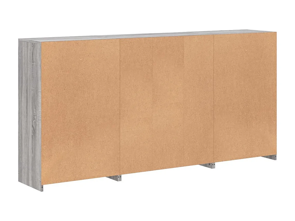 Credenza con Luci LED Grigio Sonoma 202x37x100 cm