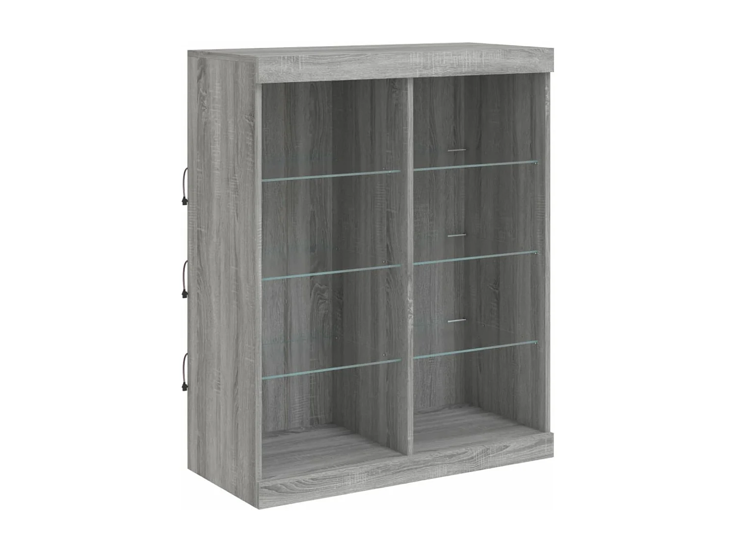 Credenza con Luci LED Grigio Sonoma 202x37x100 cm