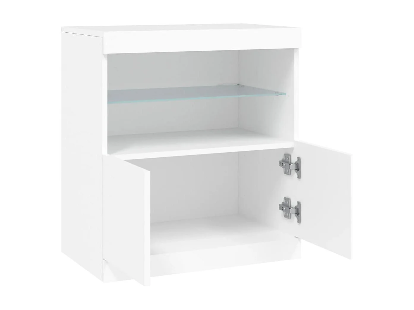 Buffet avec lumières LED blanc 60x37x67 cm