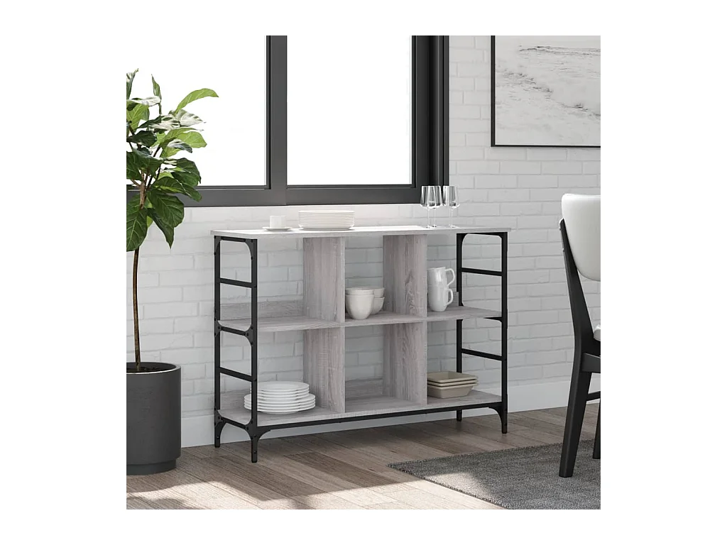 Credenza Grigio Sonoma 102x32x73,5 cm in Legno Multistrato