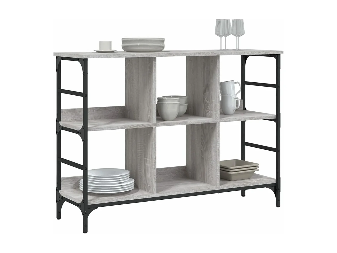 Buffet sonoma gris 102x32x73,5 cm bois d'ingénierie