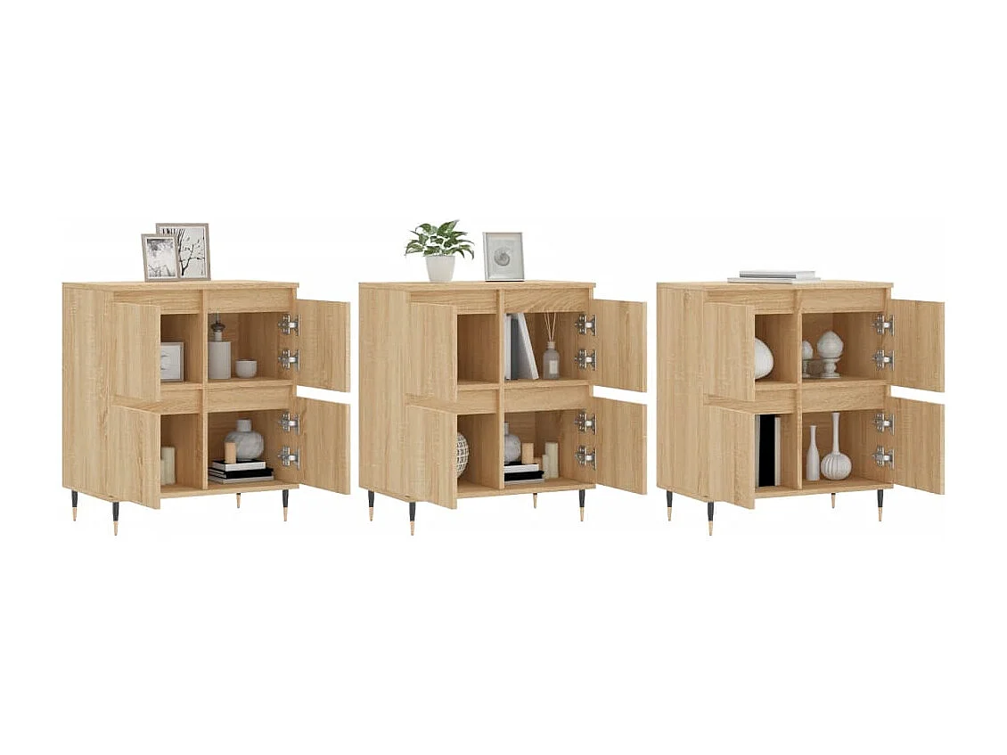 Credenze 3 pz Rovere Sonoma in Legno Multistrato