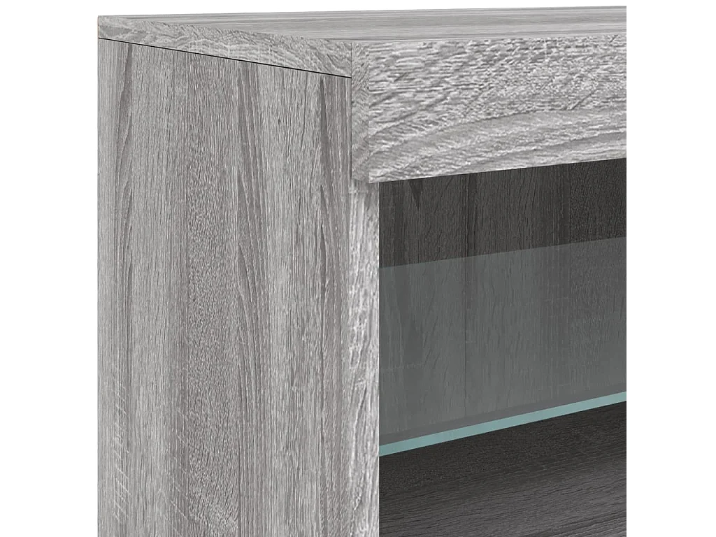 Credenza con Luci LED Grigio Sonoma 142,5x37x67 cm