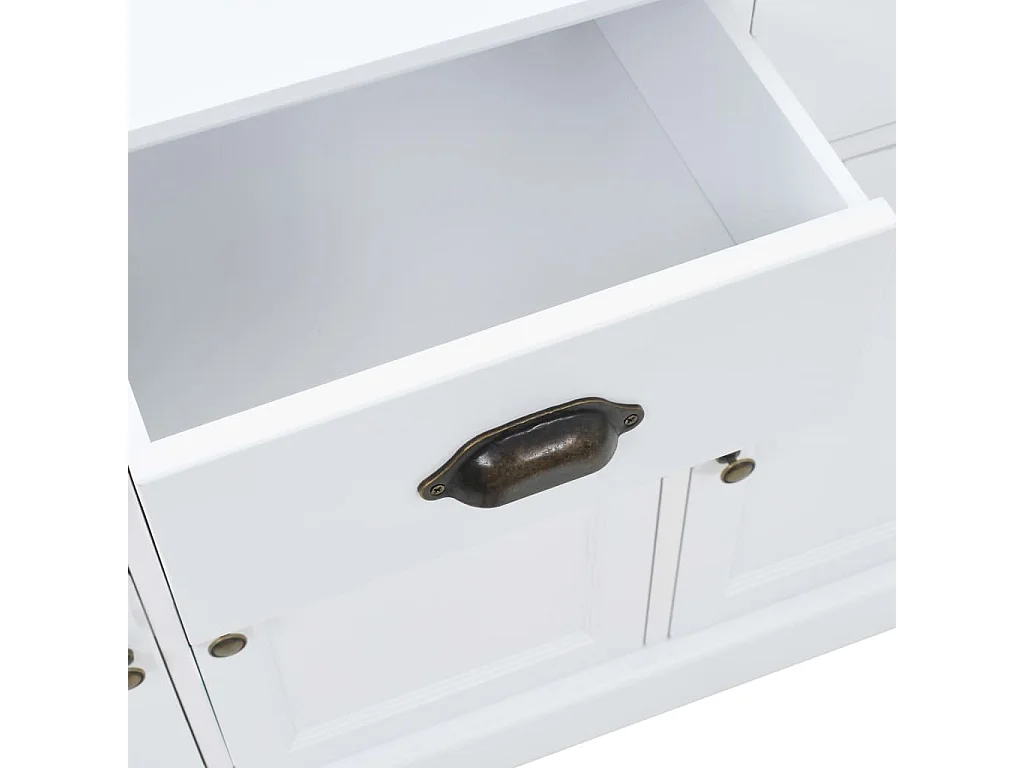 Aparador com 3 portas em MDF e madeira de pinho 105x35x77,5 cm