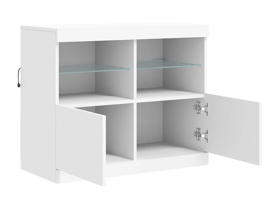 Sideboard mit LED-Leuchten Weiß 81x37x67 cm