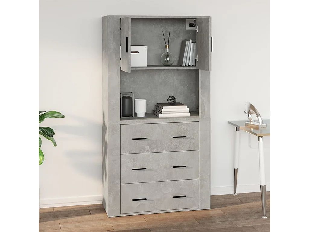 Mobile a Parete Grigio Cemento 80x33x80 cm in Legno Multistrato