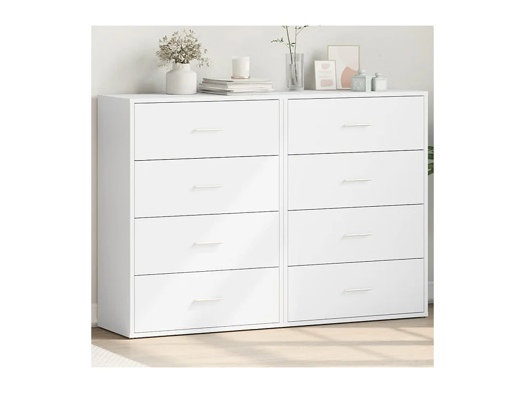 Dressoirs 2 st 60x31x84 cm bewerkt hout wit