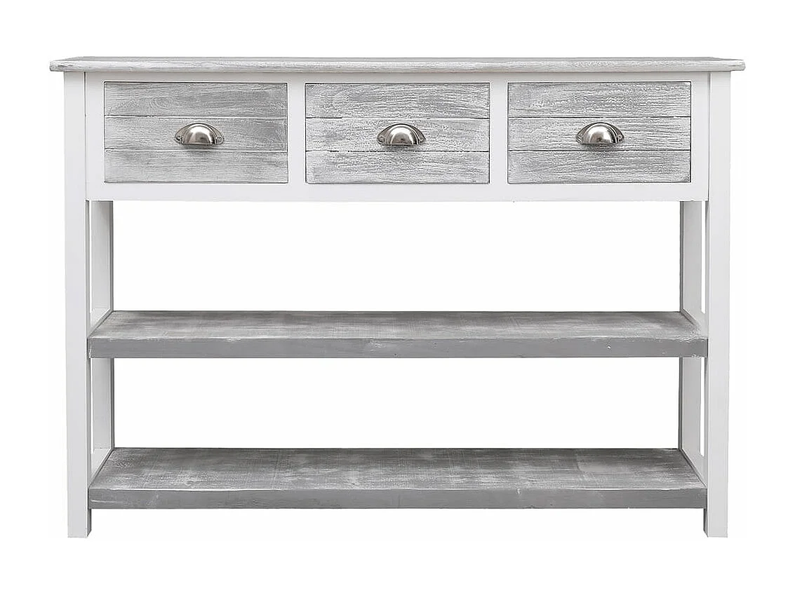 Buffet Gris antique 108x30x76 cm Bois de Paulownia massif