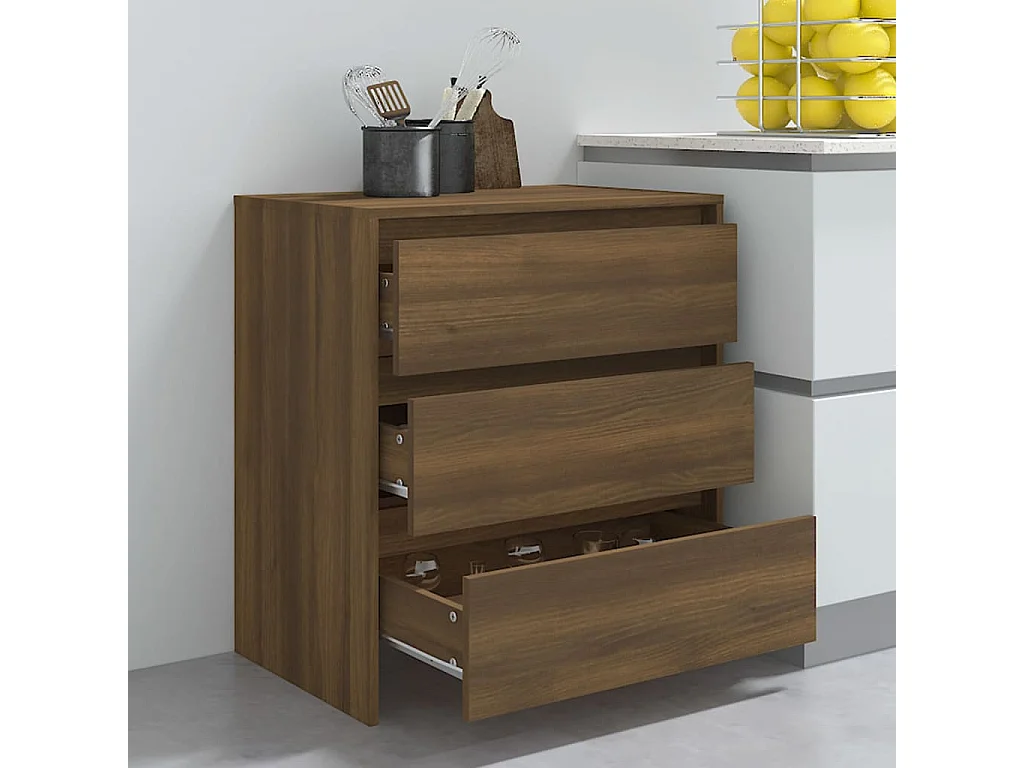 Credenza Rovere Marrone 70x41x75 cm in Truciolato