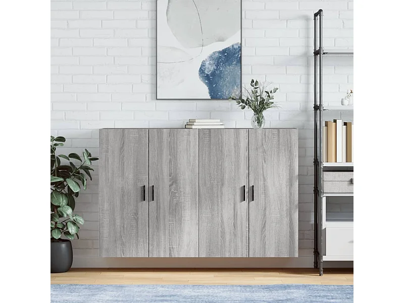 Mobili a Parete 2 pz Grigio Sonoma 69,5x34x90 cm