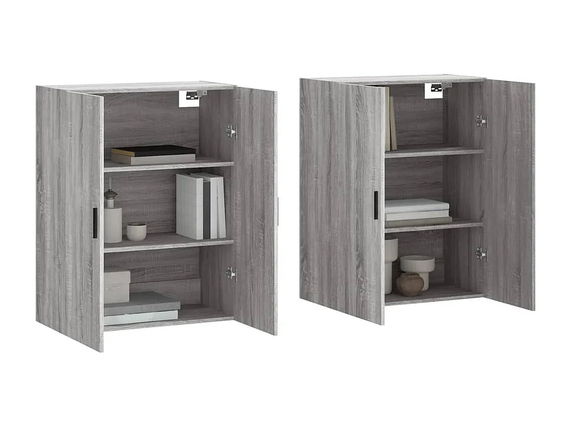 Mobili a Parete 2 pz Grigio Sonoma 69,5x34x90 cm