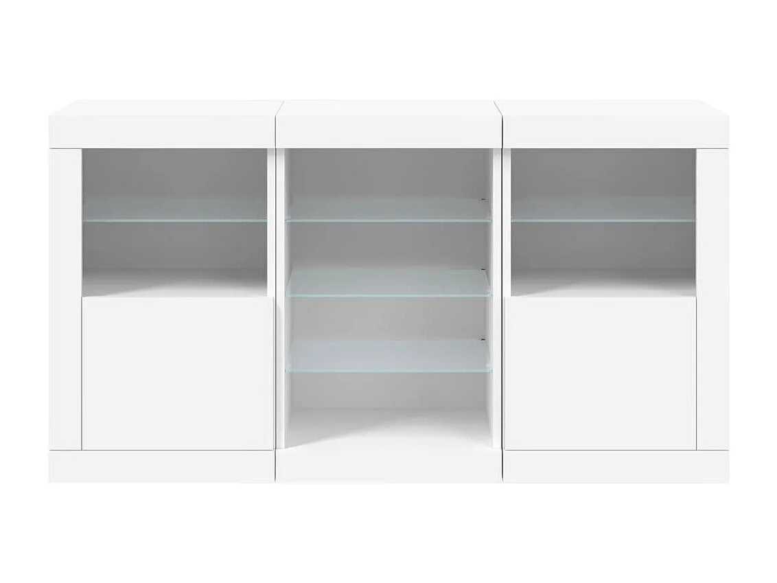 Credenza con Luci LED Bianca 123x37x67 cm