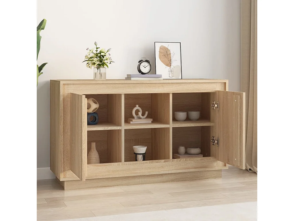 Credenza Rovere Sonoma 102x35x60 cm in Legno Multistrato