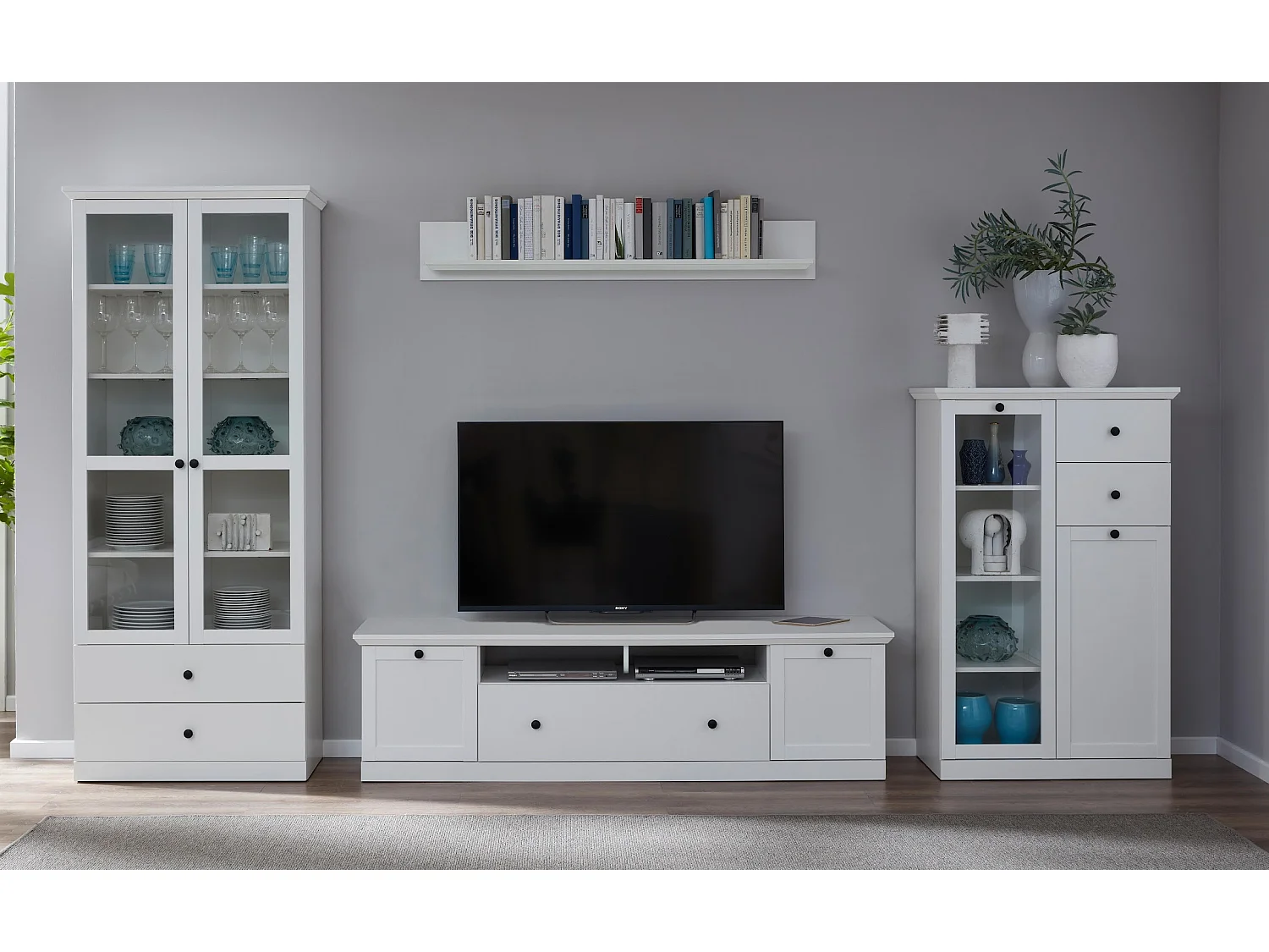 Wit TV-meubel 3 deuren moderne landelijke stijl Valex 177 cm