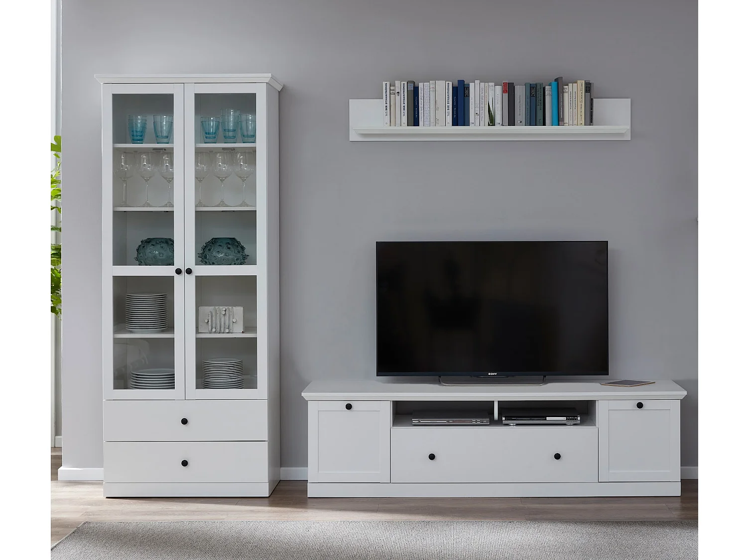 Wit TV-meubel 3 deuren moderne landelijke stijl Valex 177 cm