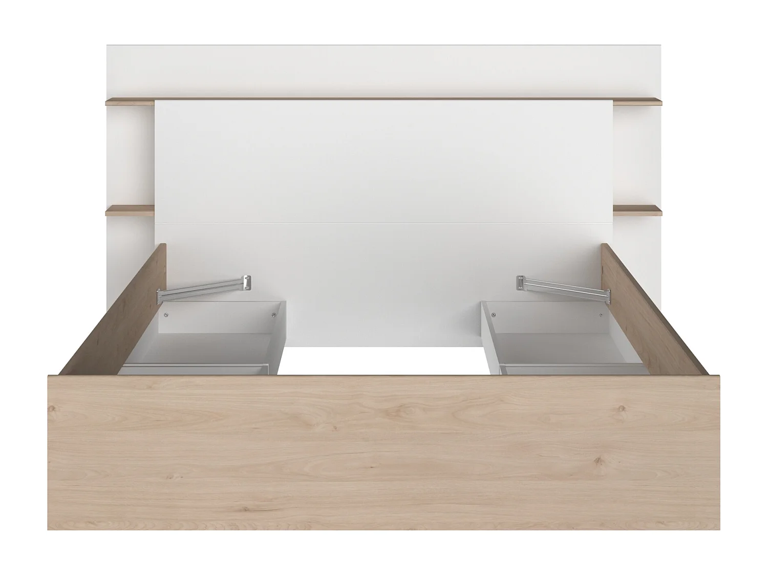 Seng 140 x 190/200 cm med 4 skuffer - Farve: Naturlig og hvid - TILONIDE