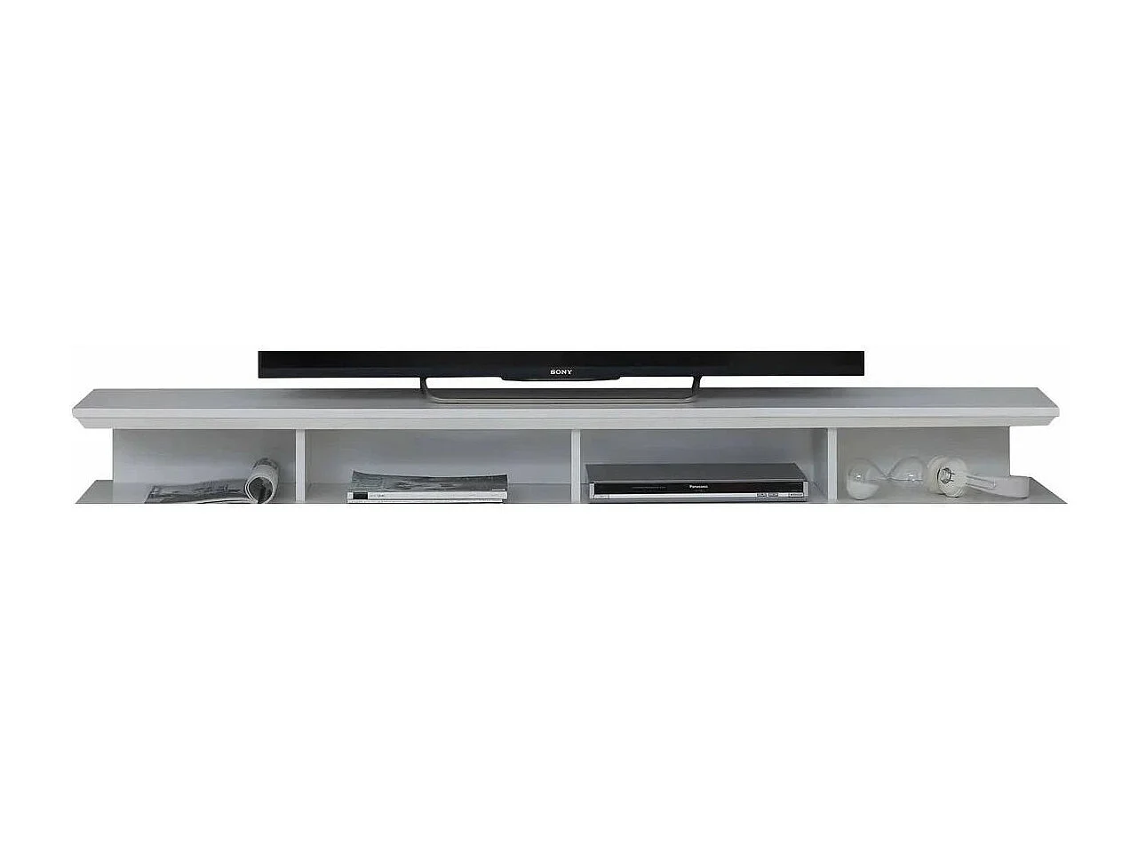 Support TV bois MDF blanc Valex L 177cm