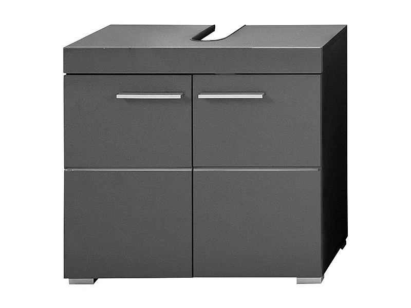 Meuble sous vasque gris brillant Kelia 60cm