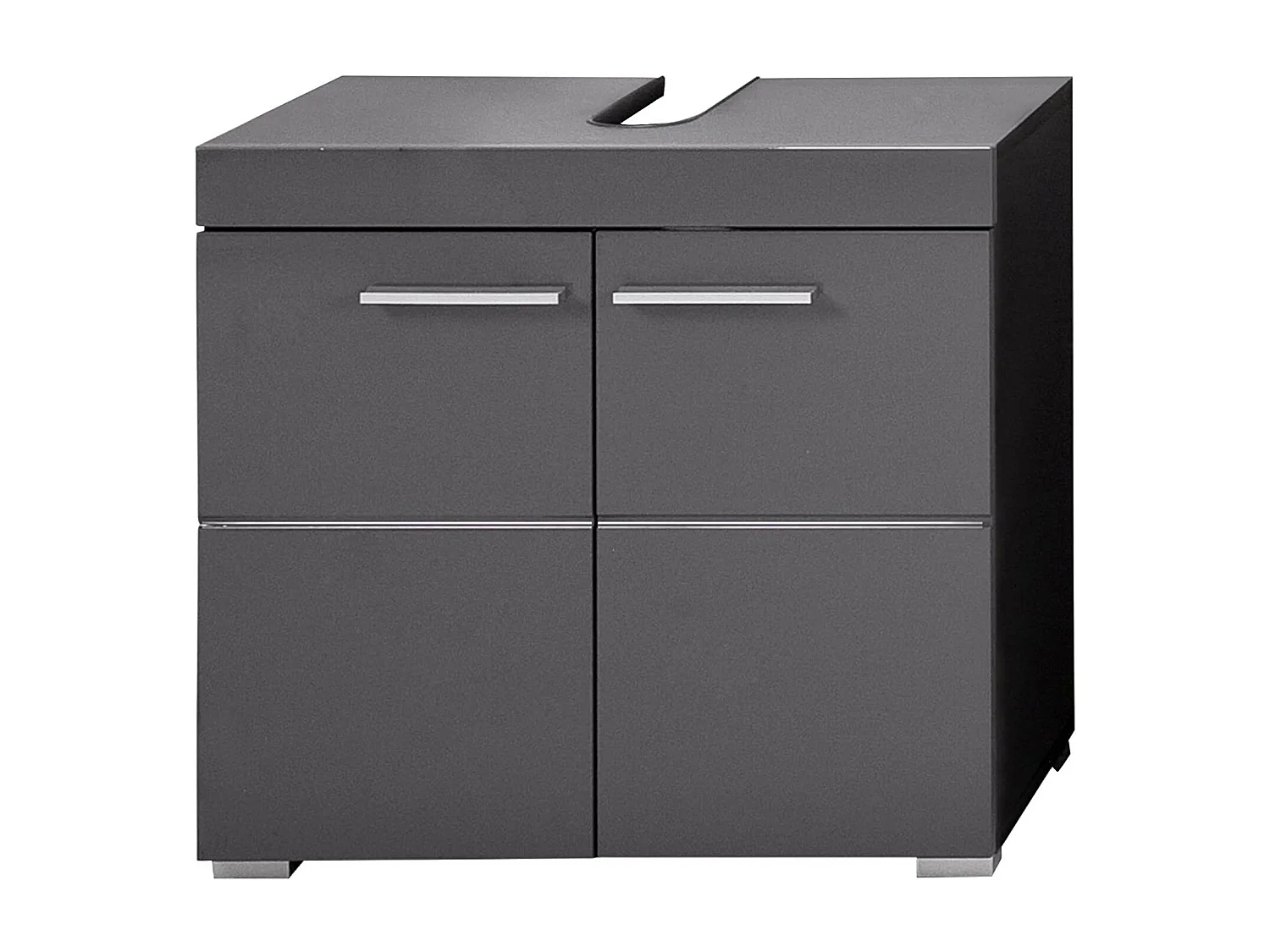 Meuble sous vasque gris brillant Kelia 60cm