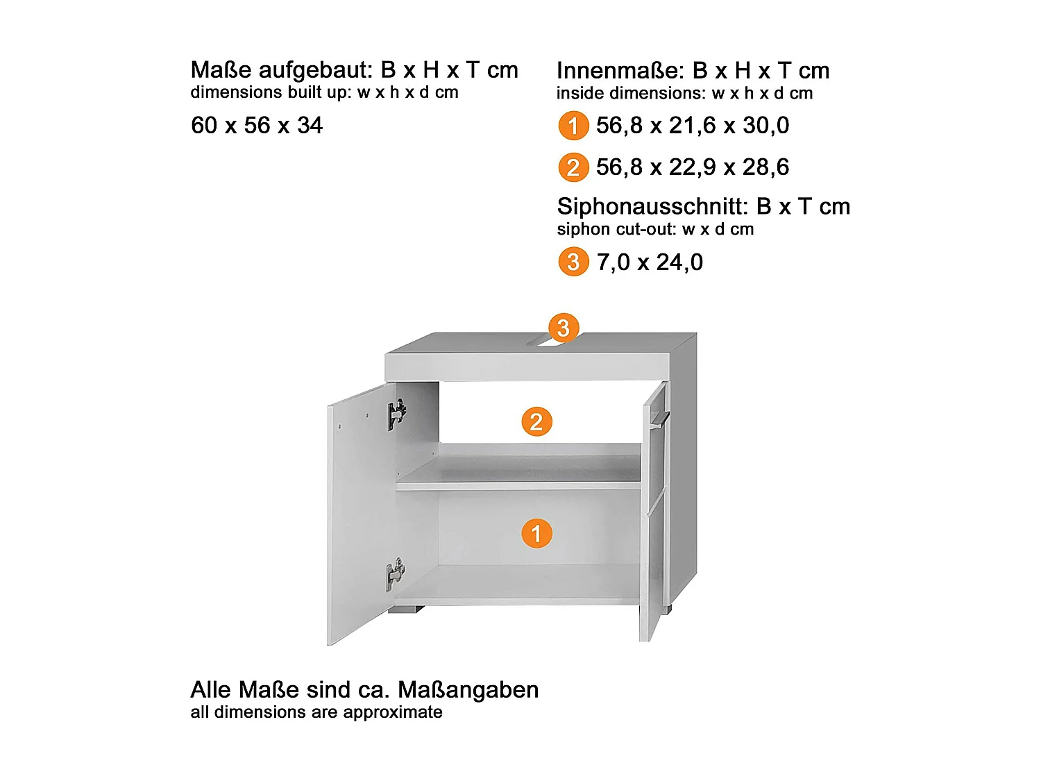 Meuble sous vasque gris brillant Kelia 60cm
