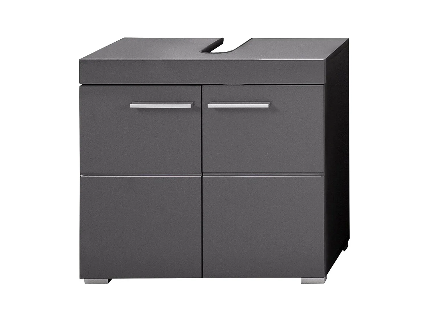 Meuble sous vasque gris brillant Kelia 60cm