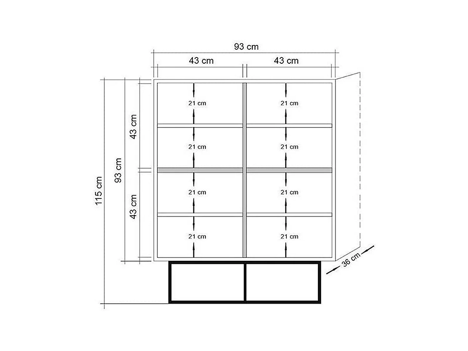 Buffet haut style industriel 4 portes Feneta Bois clair Motif Arabesque Marron et Noir