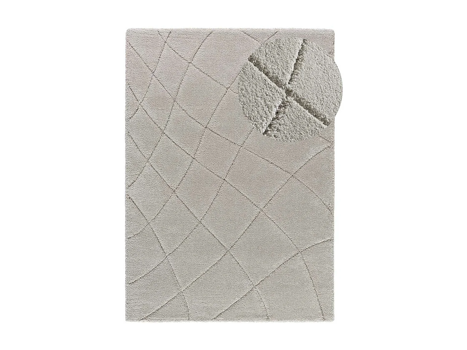 Tapis intérieur - shaggy - argent - 60 x 120 cm - MOLIER