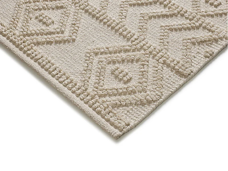Tapete interior - étnico em relevo - creme - 80 x 120 cm - PAMUK