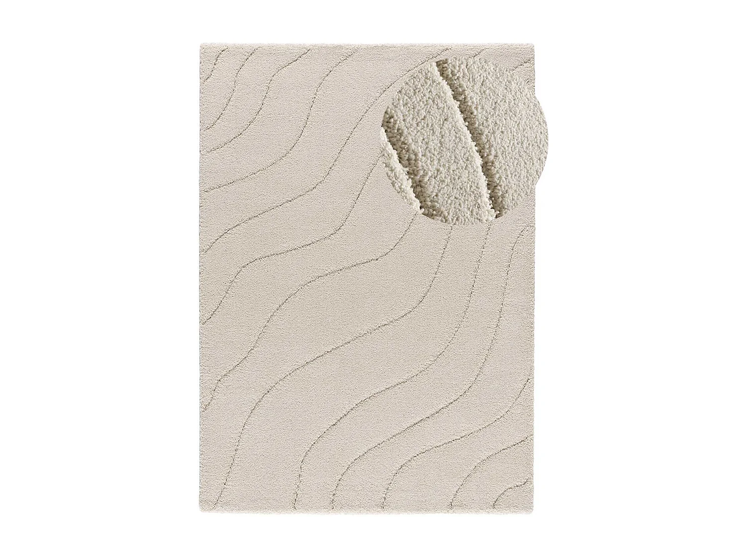 Tapis intérieur - shaggy - blanc - 80 x 150 cm - MOLIER