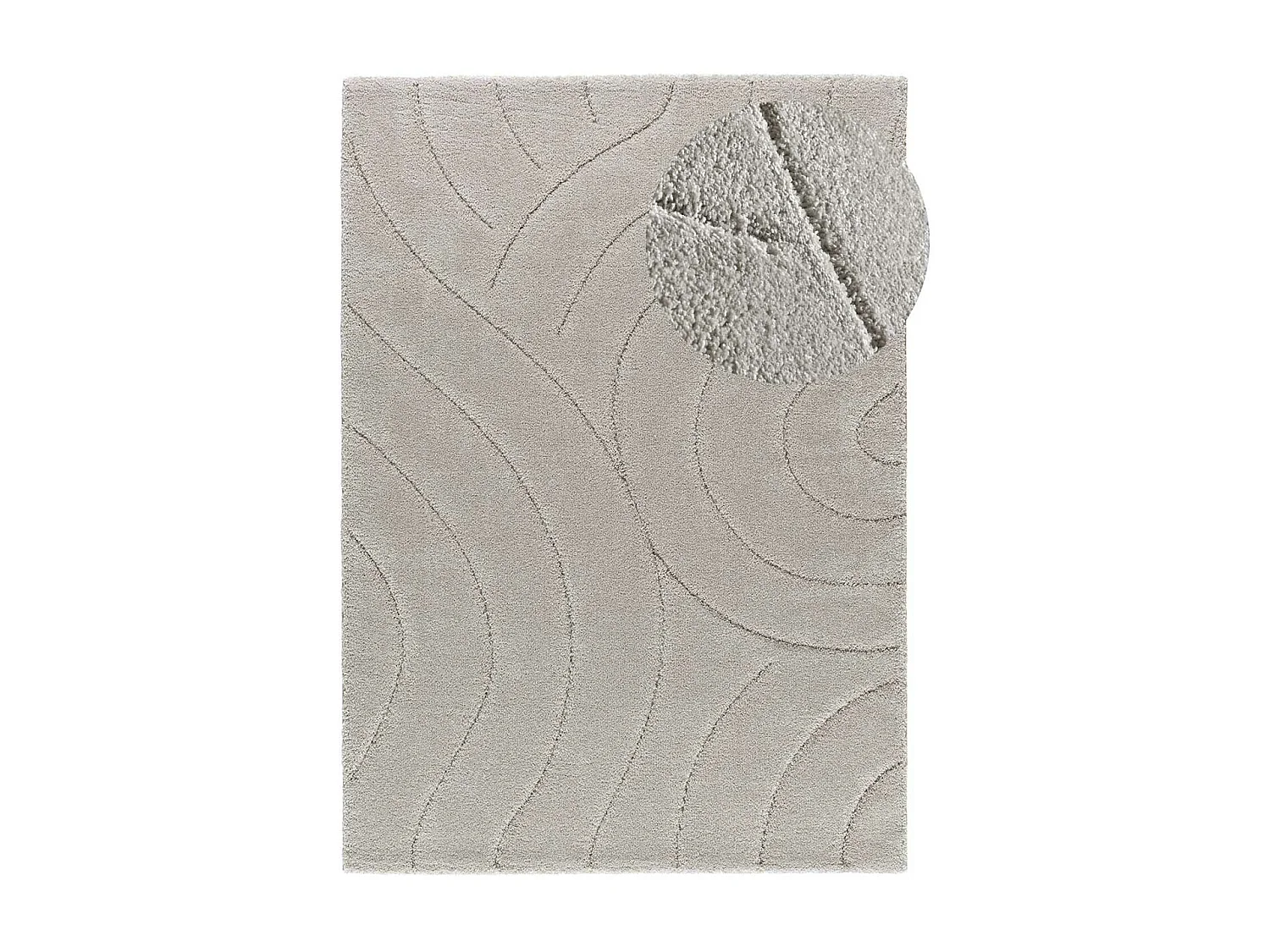 Hochflorteppich - shaggy - silber - 160x230 cm - MOLIER