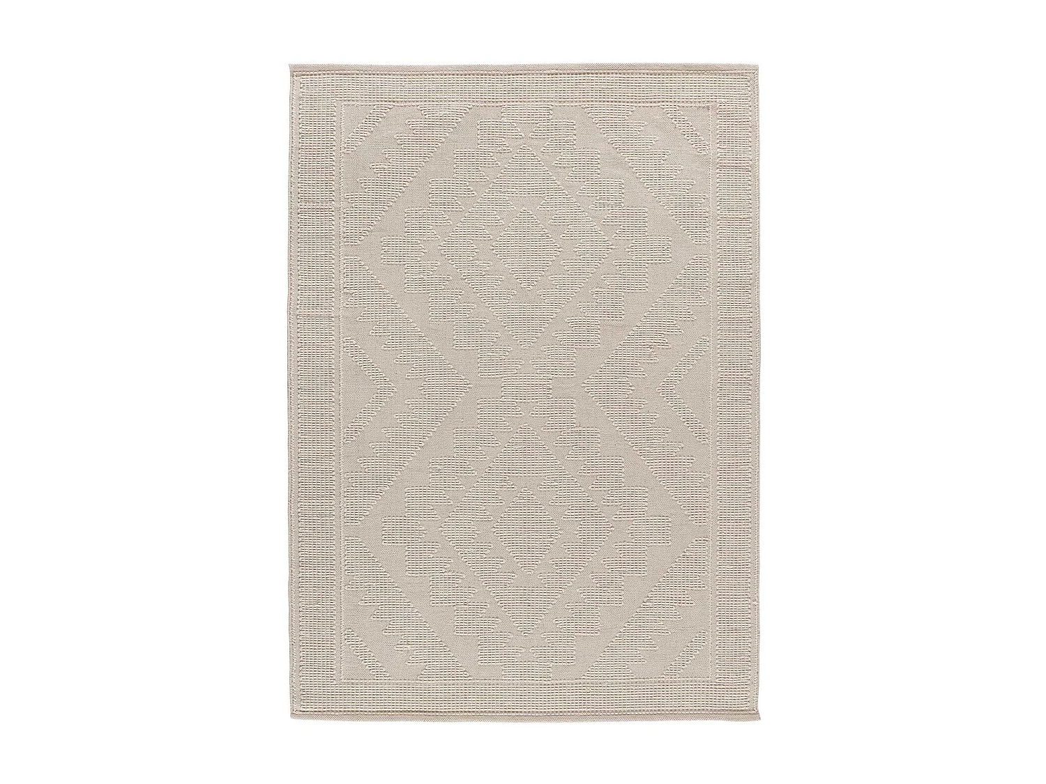 Alfombra interior  - étnico con relieve - crema - 80 x 120 cm - PAMUK