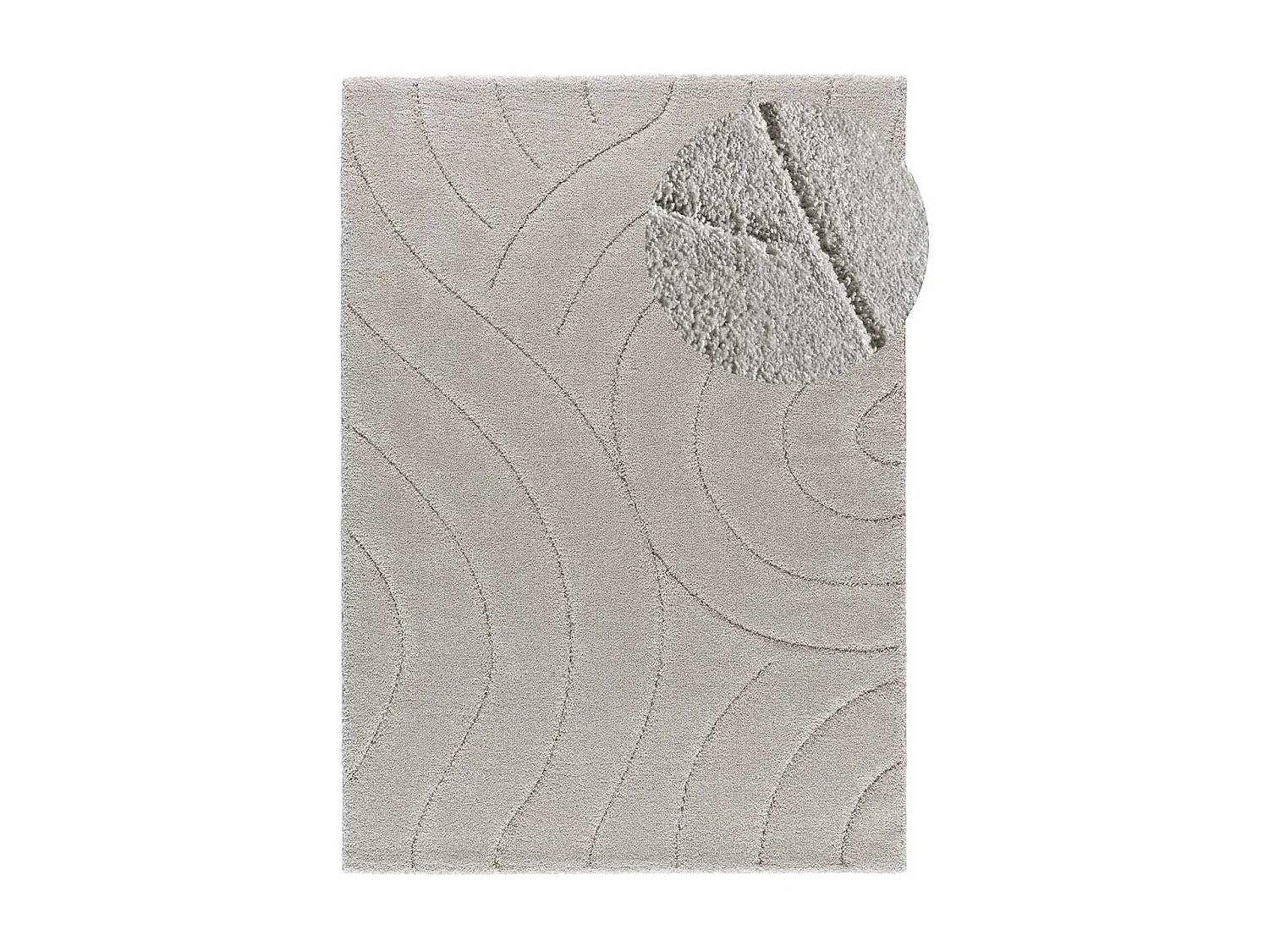 Tapis intérieur - shaggy - argent - 80 x 150 cm - MOLIER