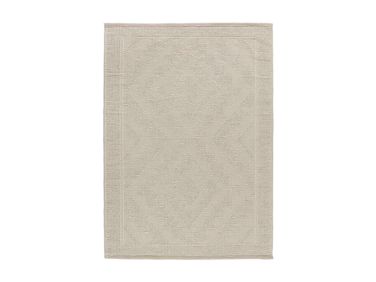 Kurzflorteppiche - ethnisch mit relief - creme - 60x90 cm - PAMUK